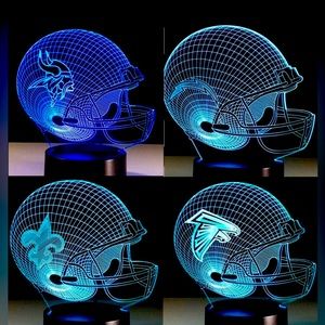 LED NIGHT LIGHT NFL HELMETS 7 COLORS OFF